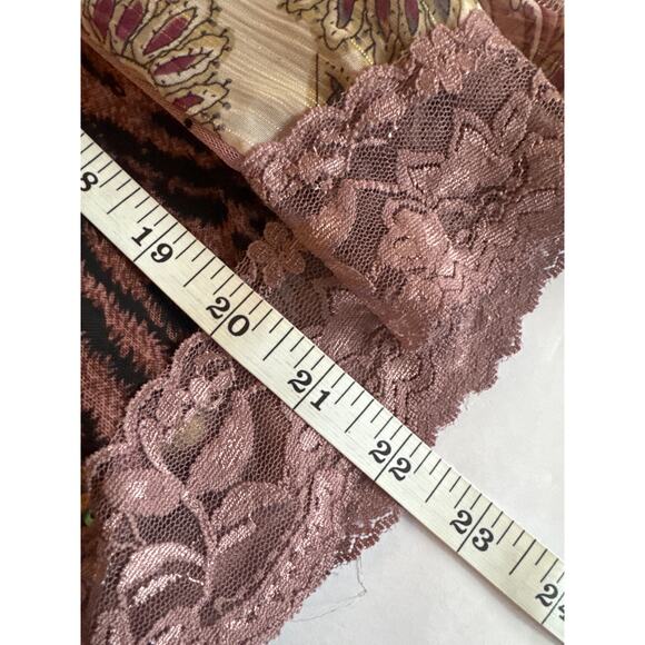 Jaipur 90's Y2K Pink Lace Floral Zip Long Sleeve Top Fairy Sequin Metallic XL - Picture 10 of 10